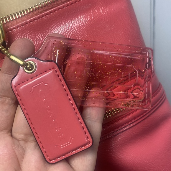 Coach Daisy Liquid Coral Patent Leather Poppy with Two Hangtags - Picture 4 of 9